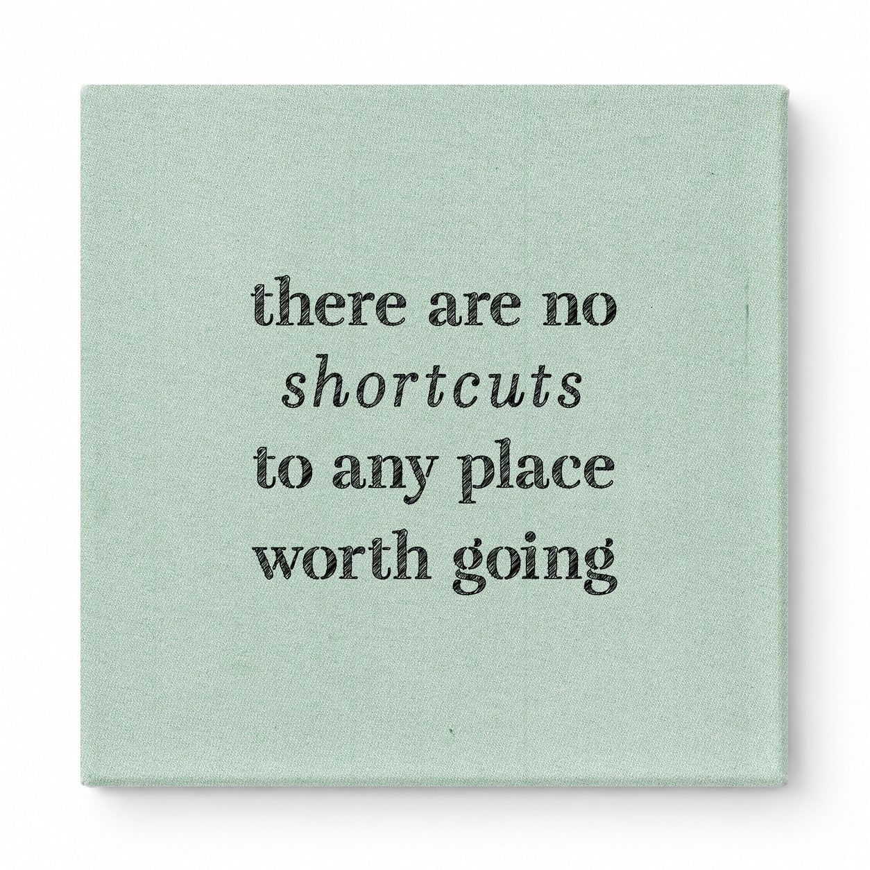 There Are No Shortcuts to Any Place Worth Going — Distressed Chalkboard