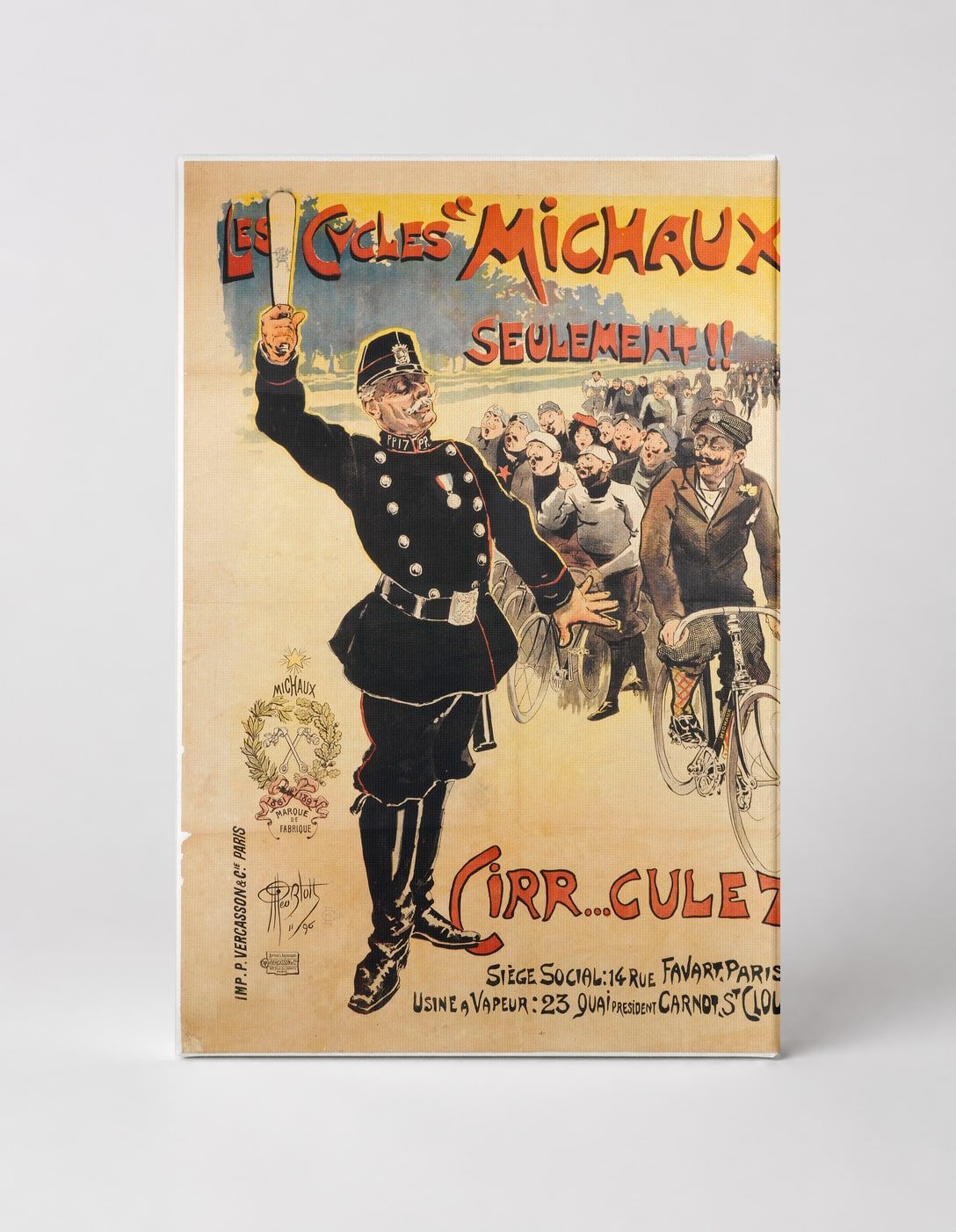 Les Cycles Michaux 1890s French Bicycle Advertising Vintage Poster Wall Art