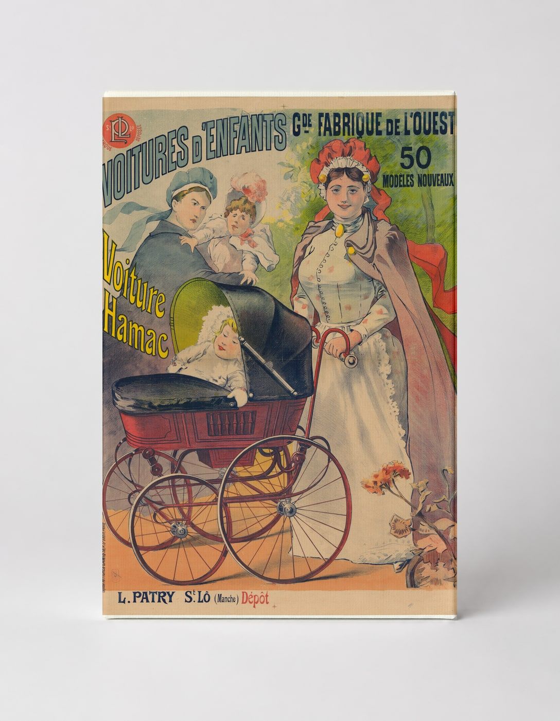 Voitures d'Enfants 1890s French Baby Carriage Vintage Poster Wall Art