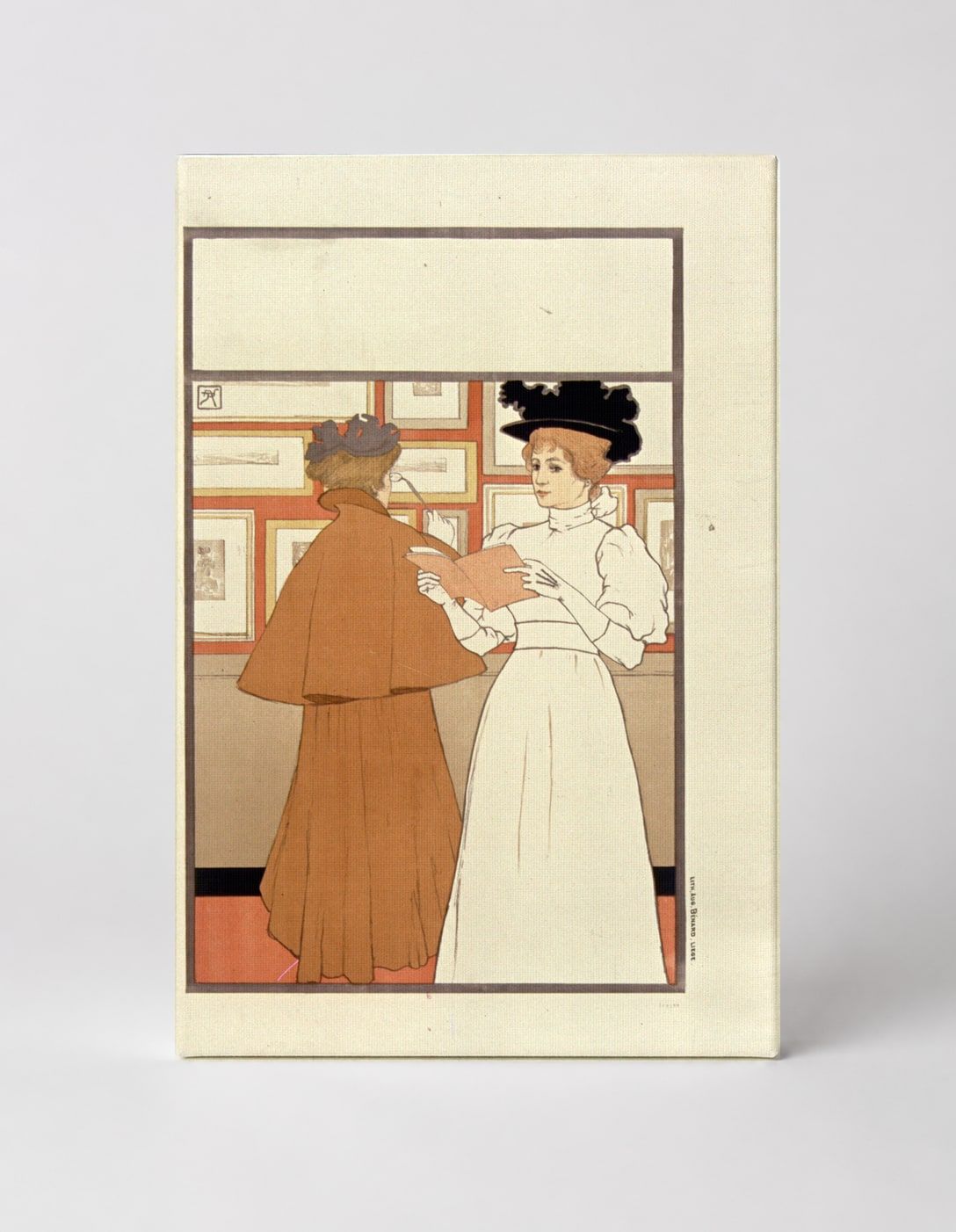 Art Gallery Scene 1900s Belle Époque Vintage Lithograph Poster Wall Art
