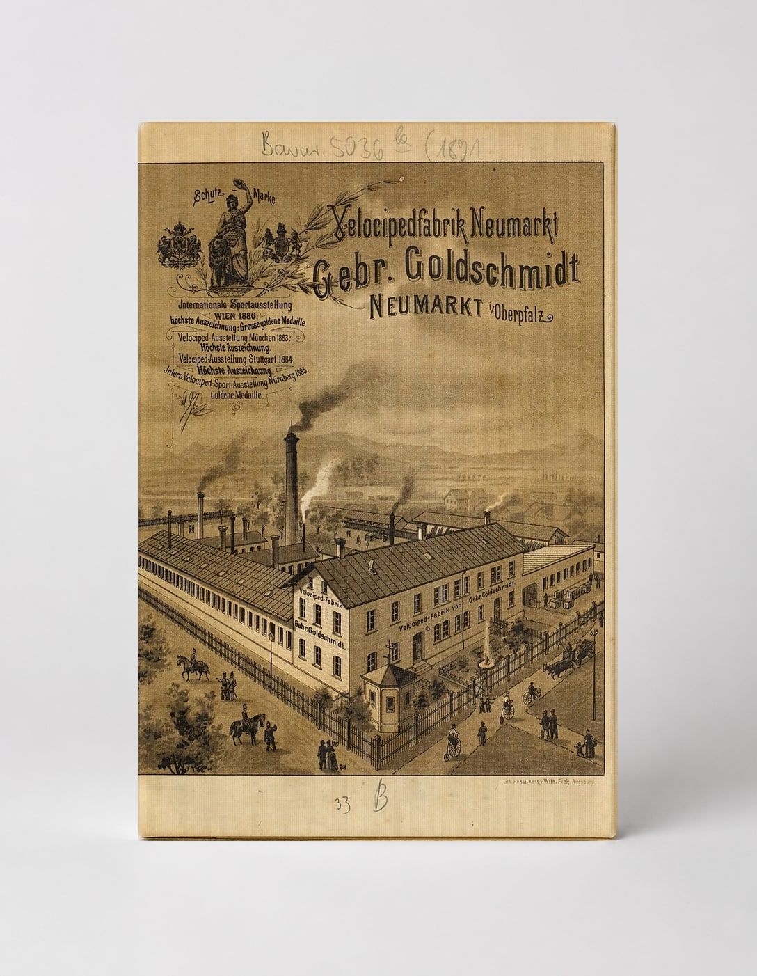 Velocipedfabrik Neumarkt Goldschmidt 1890s - Vintage Industrial Poster Wall Art