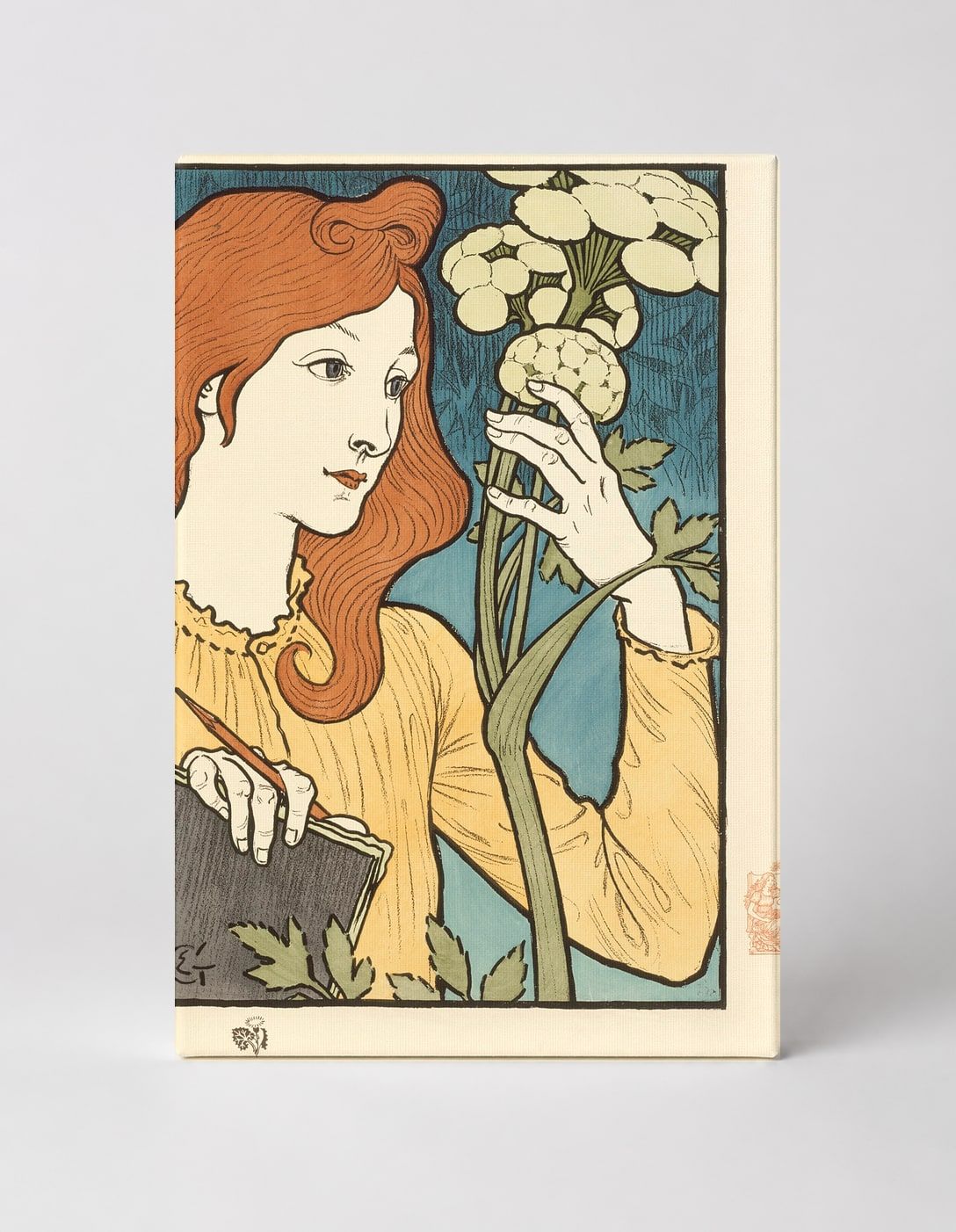 Woman with White Flowers 1890s - Art Nouveau Vintage Poster Wall Art