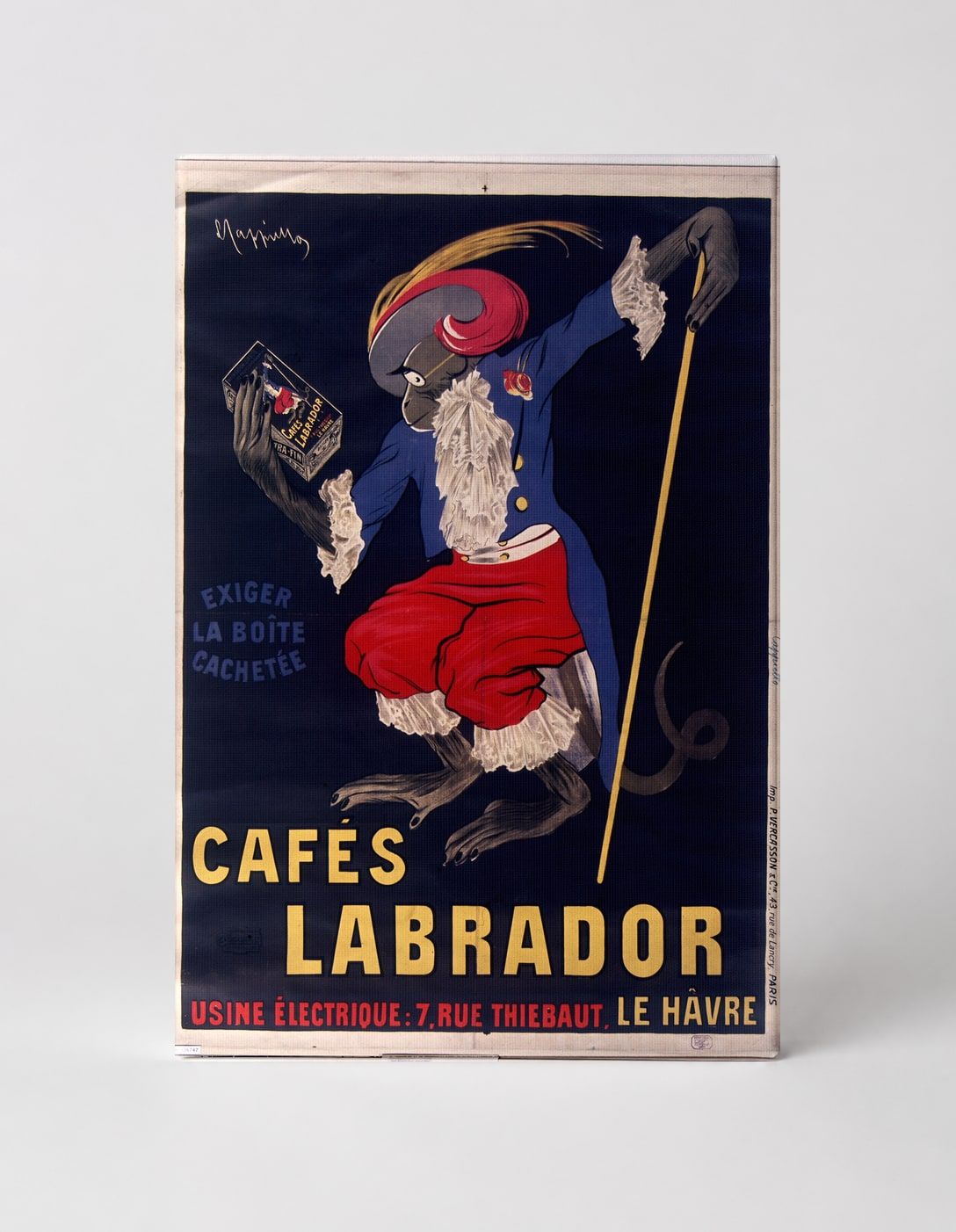 Cafés Labrador Vintage French Coffee Poster Canvas Wall Art