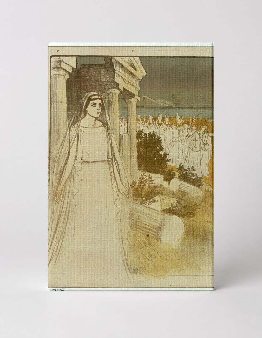 Greek Priestess Ancient Temple Scene 1890s - Symbolist Vintage Poster Wall Art