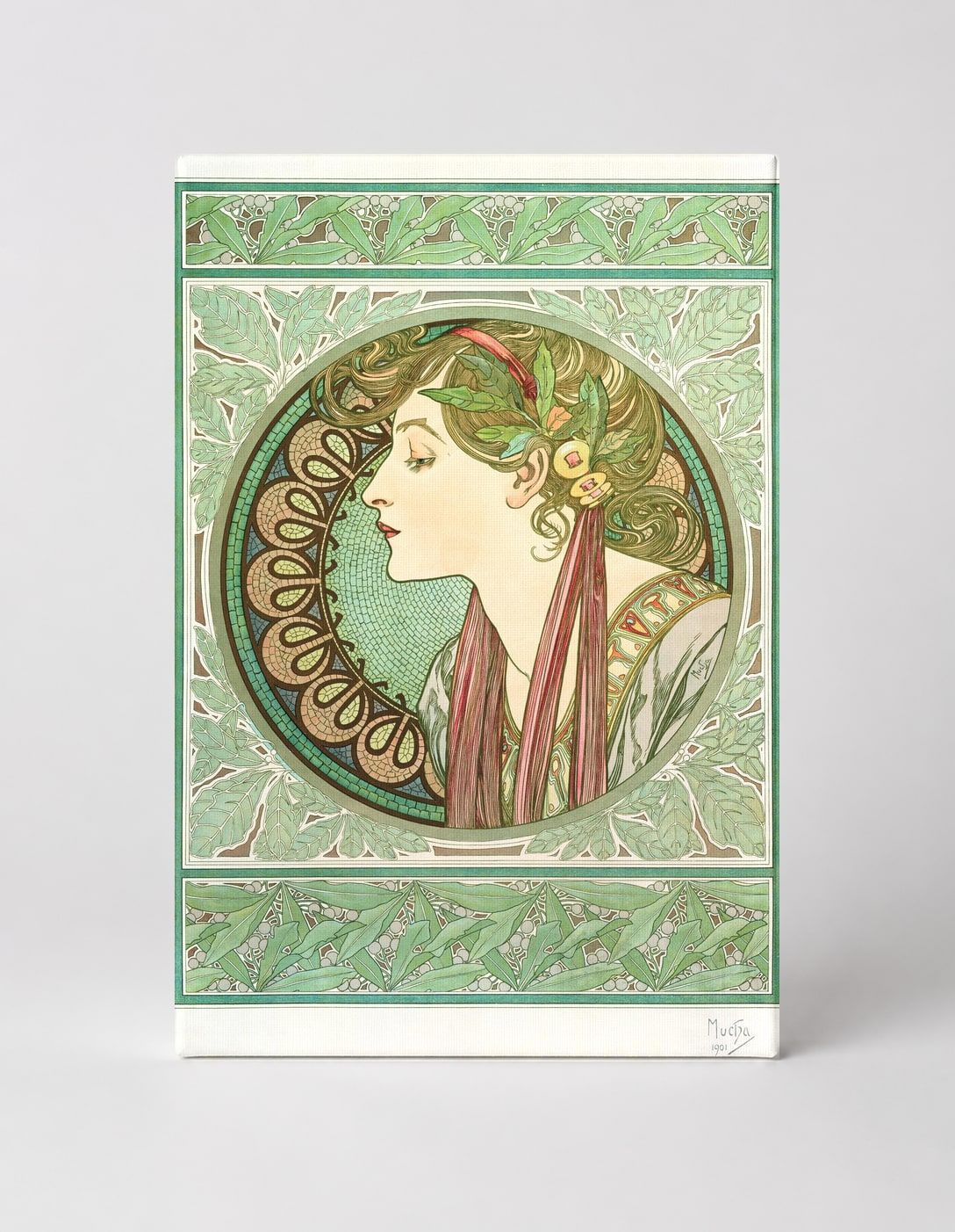 Laurel 1901 - Art Nouveau Mucha Style Vintage Poster Canvas Wall Art