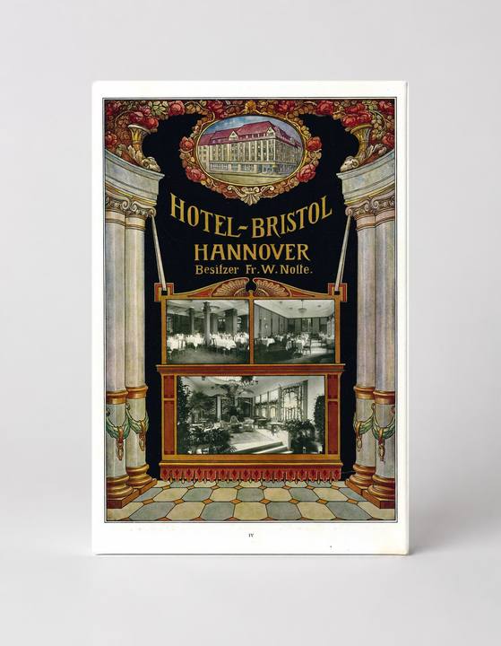 Hotel Bristol Hannover 1900s - Vintage German Travel Poster Canvas Wall Art