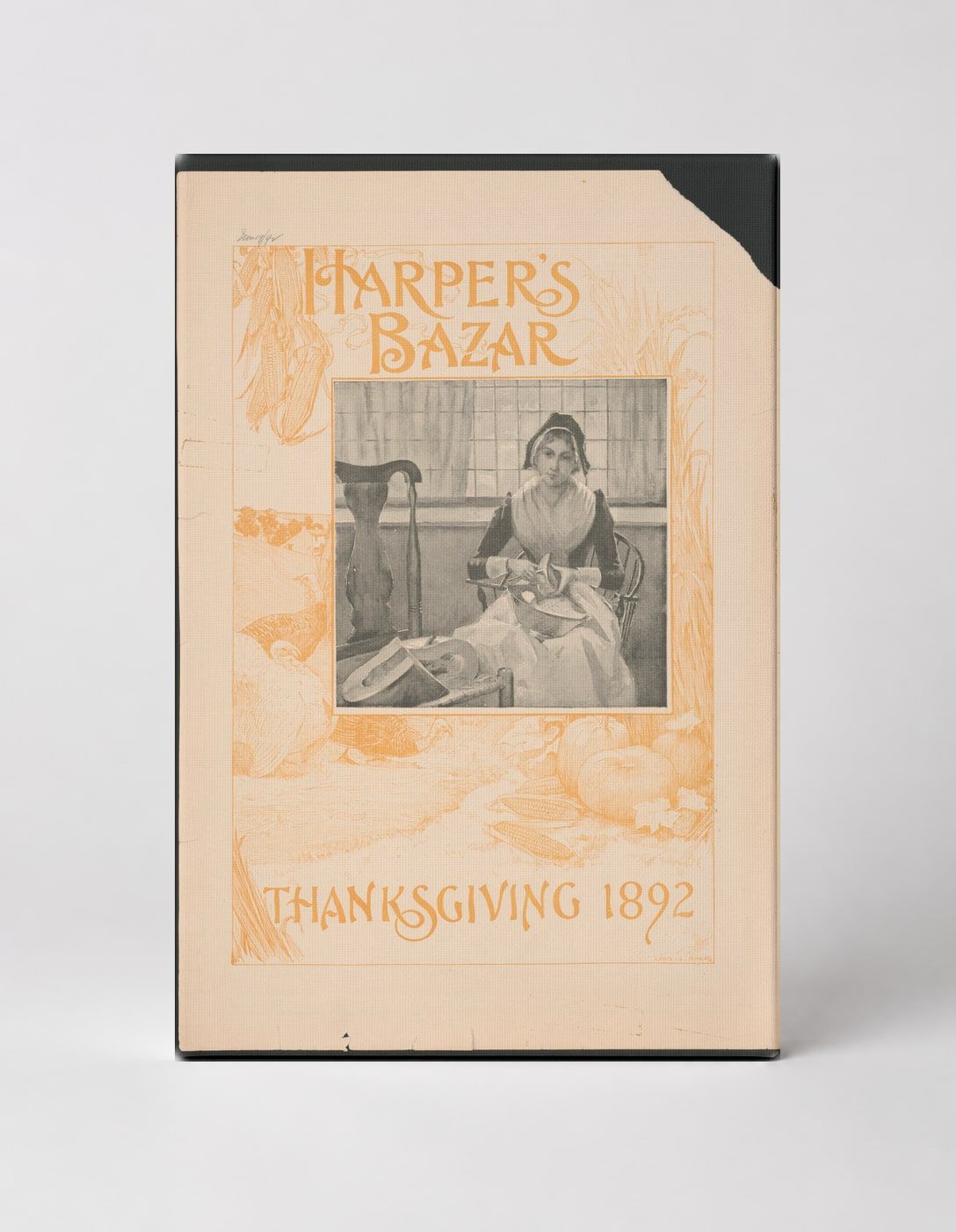 Harper's Bazar Thanksgiving 1892 - Victorian Magazine Cover Vintage Poster Wall Art