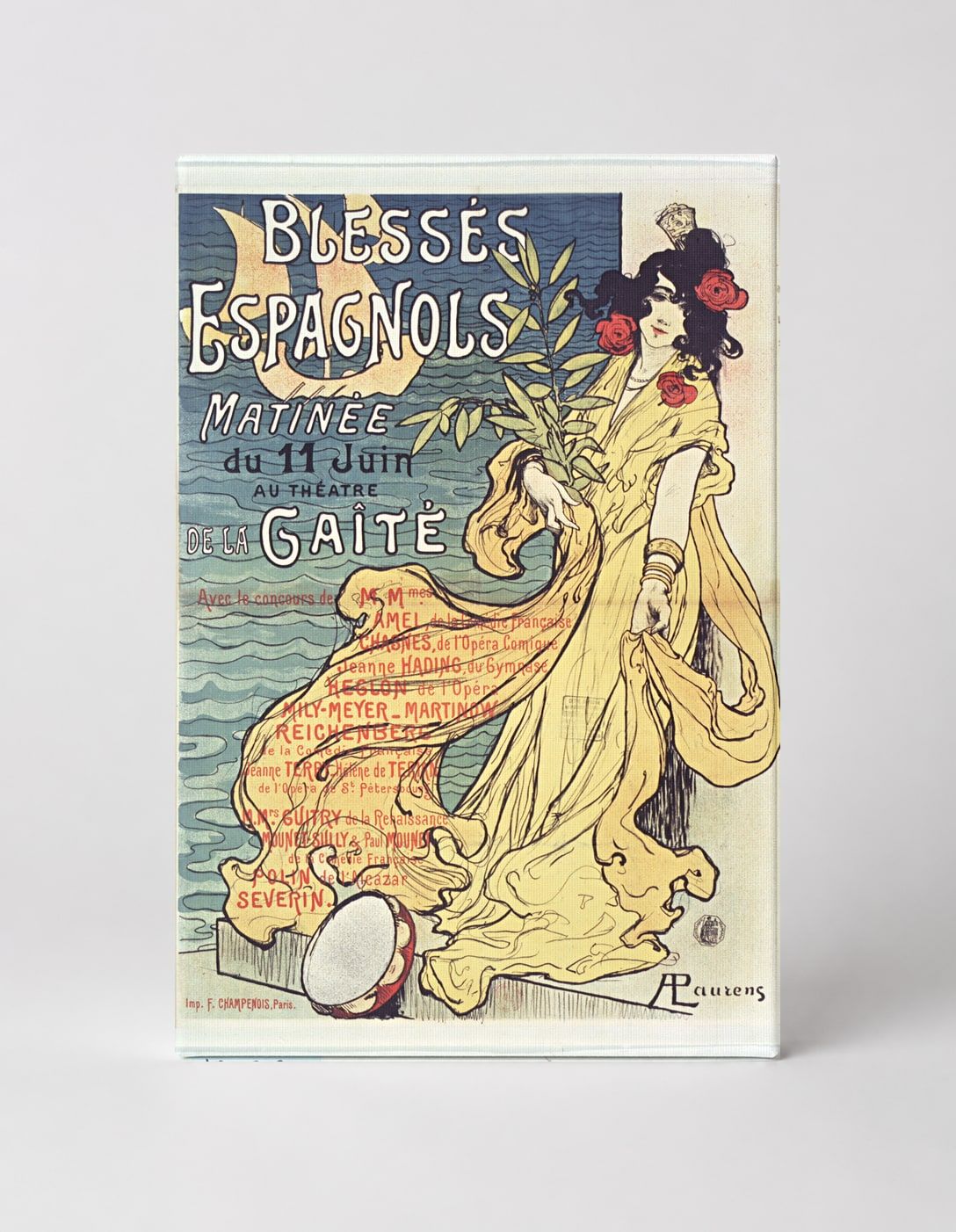 Blessés Espagnols 1896 - Art Nouveau French Theatre Vintage Poster Wall Art