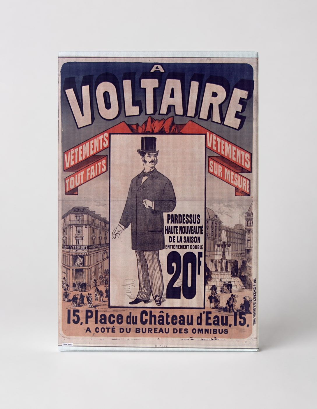 A Voltaire 1880s French Fashion Store Vintage Advertising Poster Wall Art