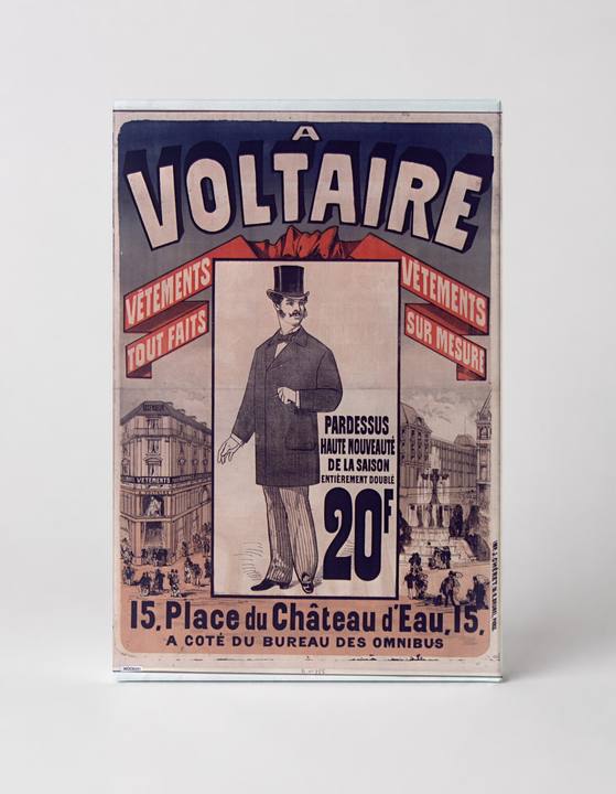 A Voltaire 1880s French Fashion Store Vintage Advertising Poster Wall Art