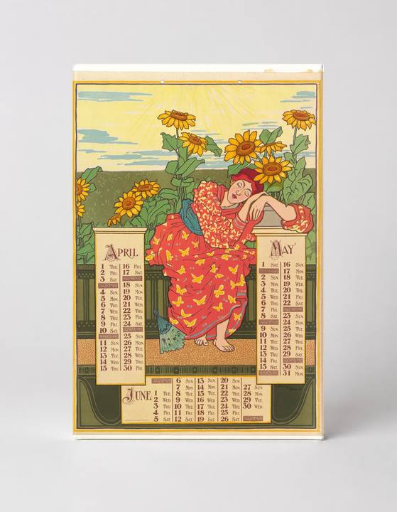 Spring Calendar 1896 - Art Nouveau Vintage Poster Canvas Wall Art