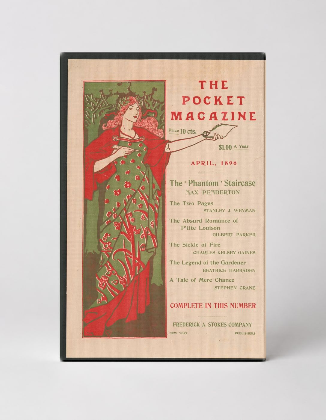 The Pocket Magazine April 1896 - Art Nouveau Vintage Poster Wall Art