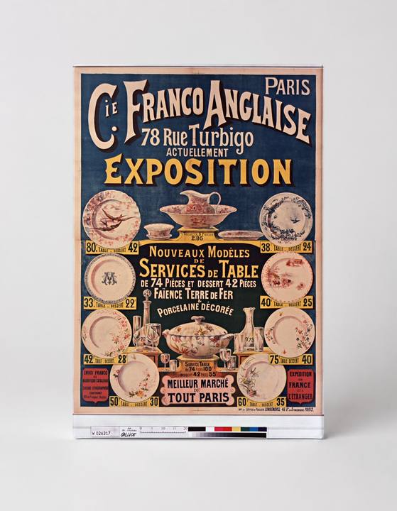 Cie Franco Anglaise 1890s French Dinnerware Exposition Vintage Poster Wall Art