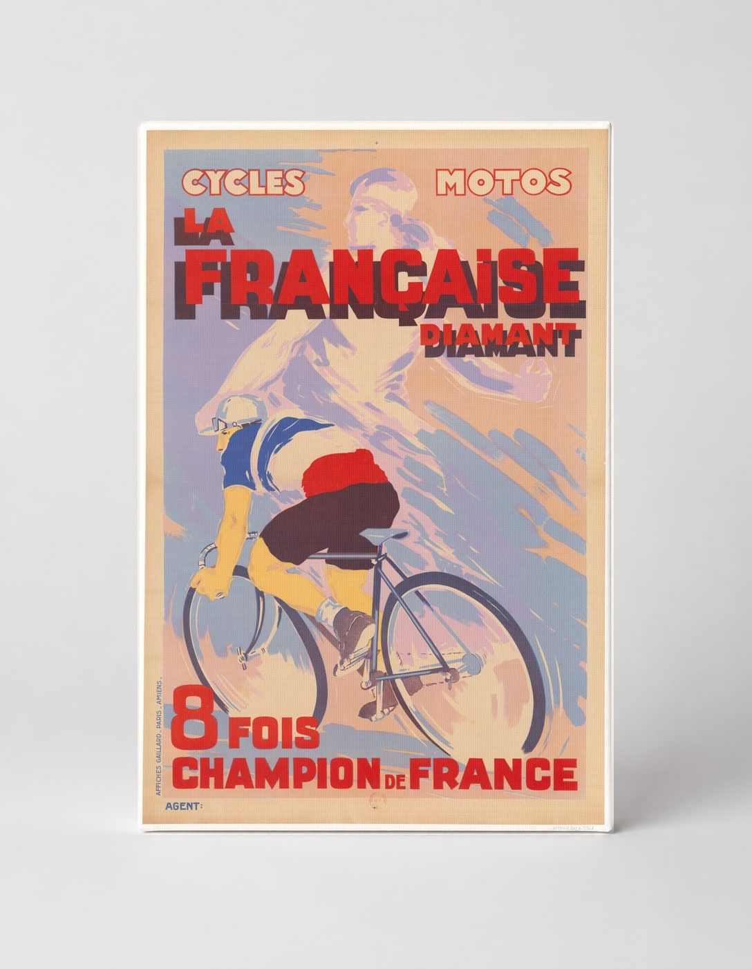 La Française Diamant Cycles Motos 1900s - Vintage French Bicycle Poster Wall Art