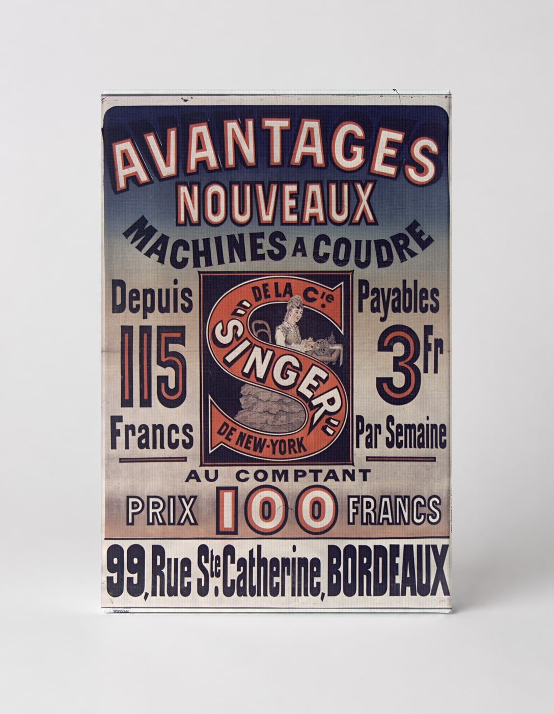 Avantages Nouveaux Singer Machines à Coudre 1890s - Vintage French Advertising Poster Canvas Wall Art