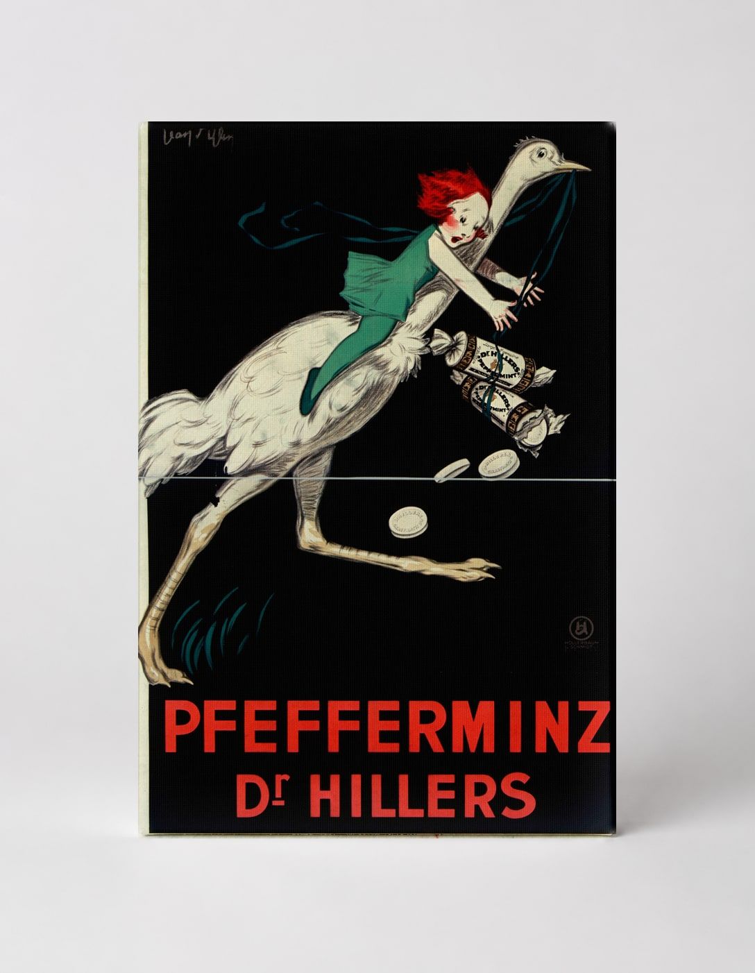 Pfefferminz Dr. Hillers Vintage Advertising Poster Canvas Wall Art