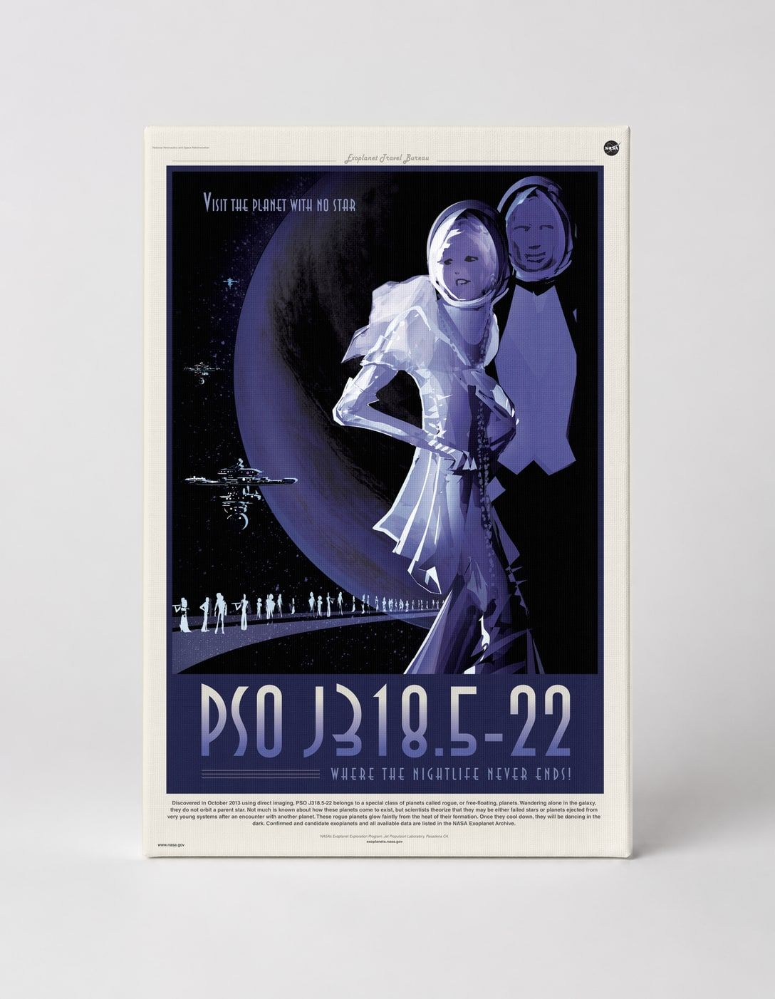 PSO J318.5-22 NASA Exoplanet Travel Poster - Vintage Space Art Canvas