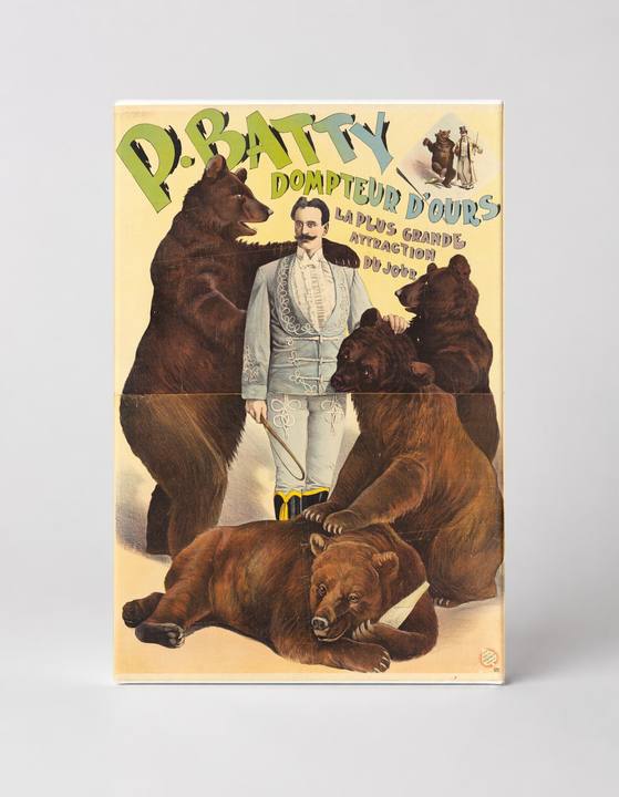 P. Batty Dompteur d'Ours 1890s - Vintage Circus Bear Tamer Poster Wall Art