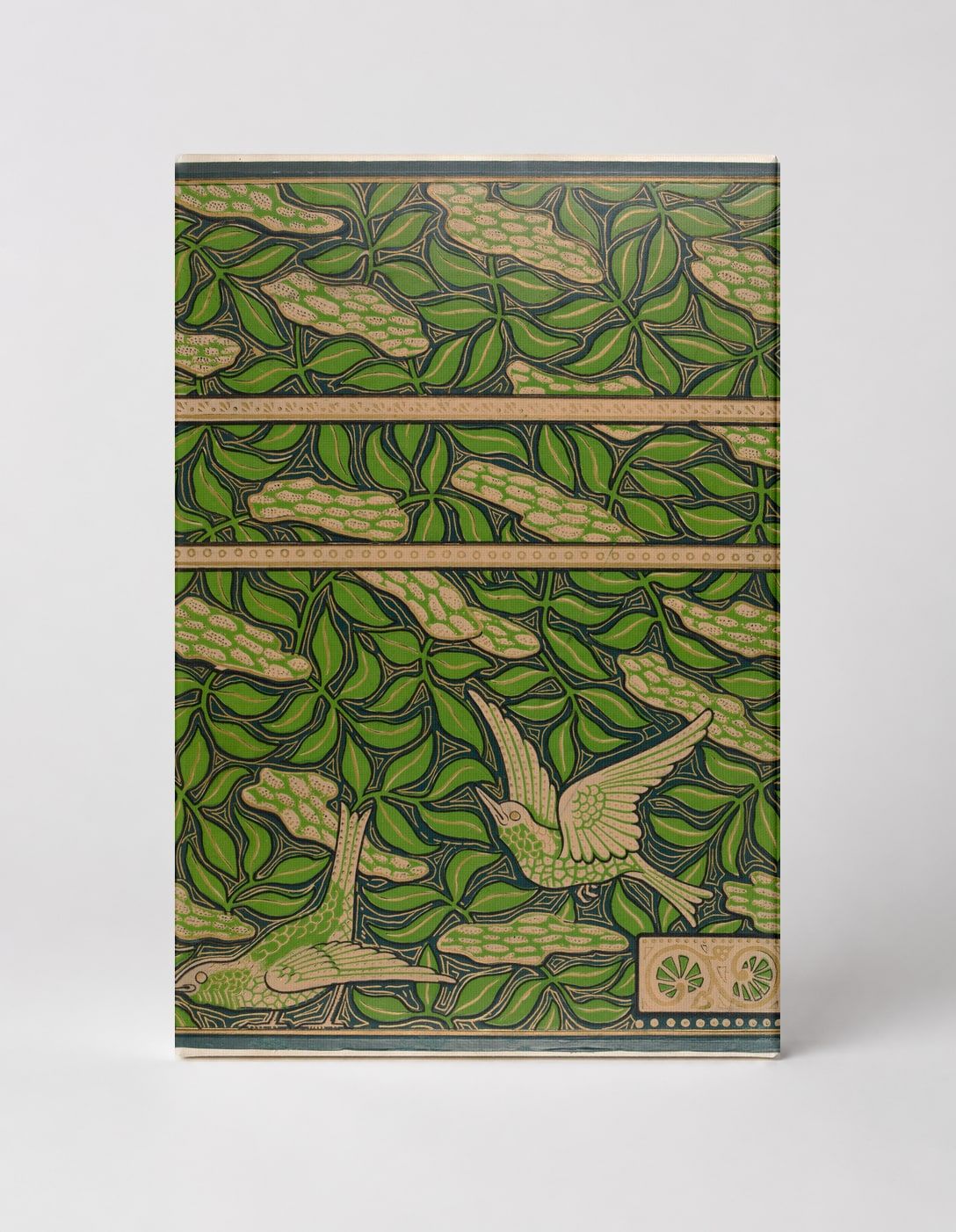 Birds in Foliage Art Nouveau - Vintage Botanical Lithograph Canvas Wall Art