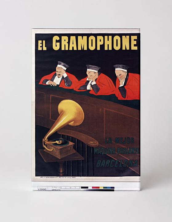 El Gramophone 1900s Barcelona - Vintage Advertising Poster Canvas Wall Art
