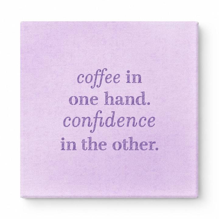 Coffee in One Hand. Confidence in the Other — Geometric Polygon Mosaic