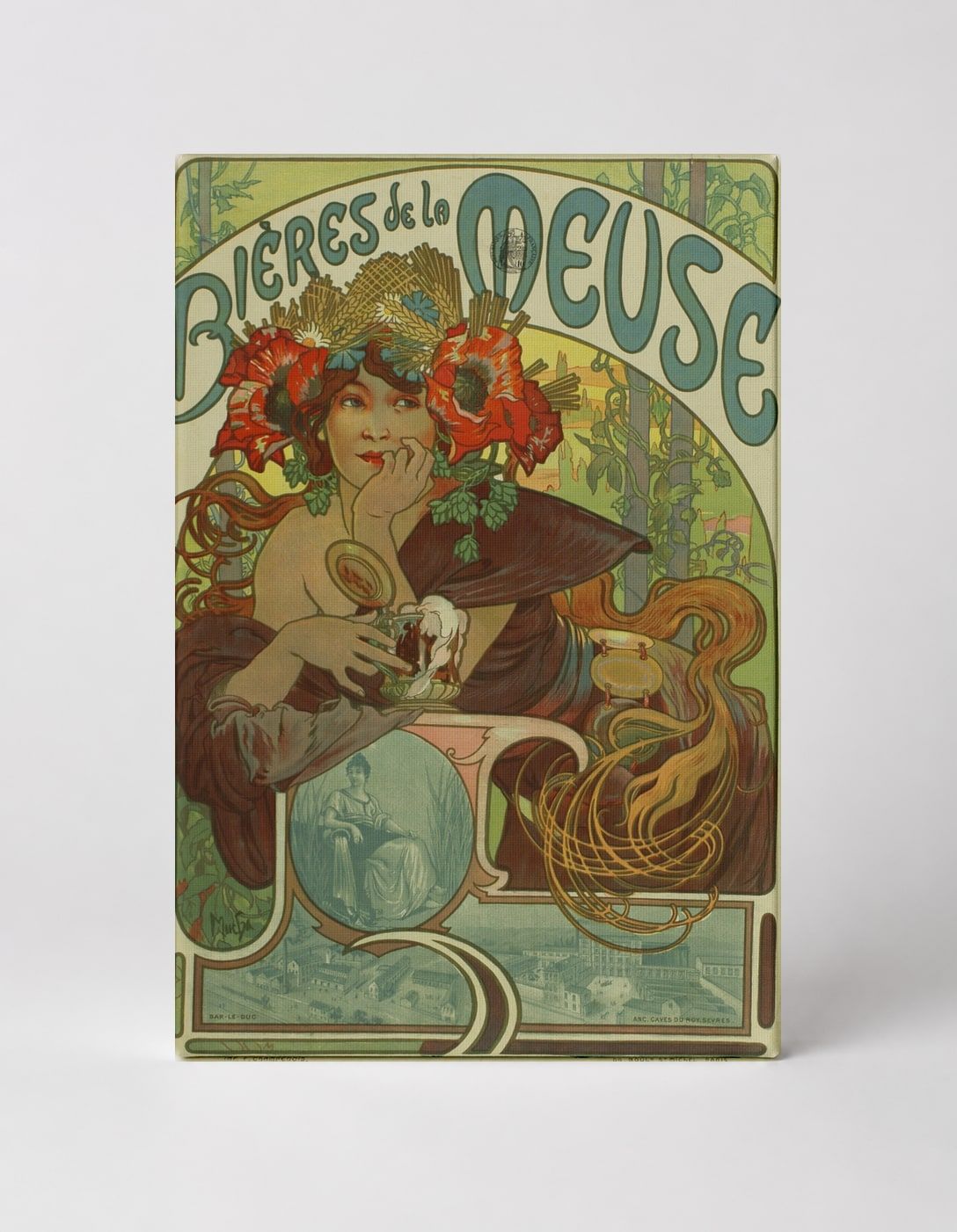 Bieres de la Meuse 1897 - Art Nouveau Vintage Beer Poster Wall Art
