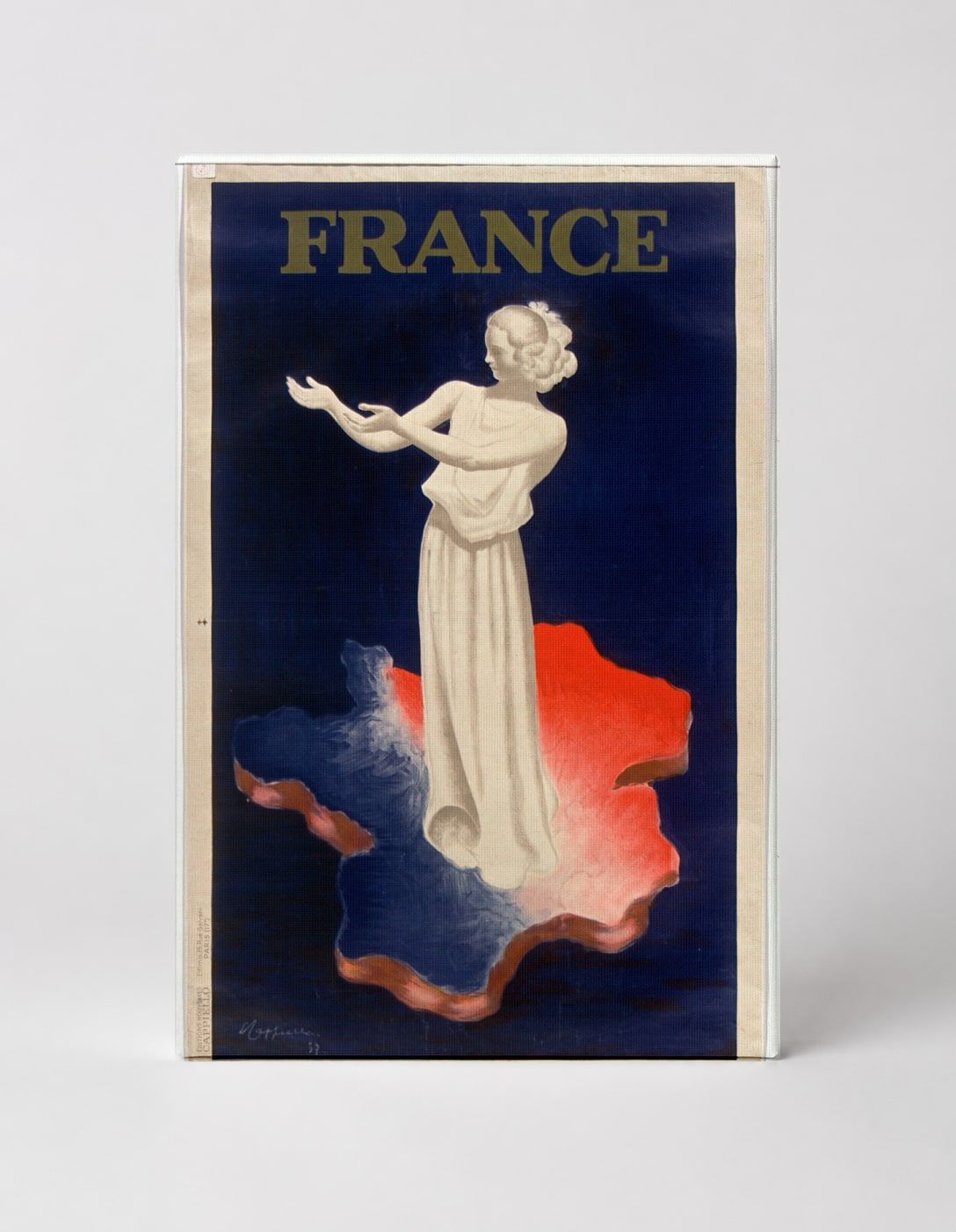 France Vintage Travel Poster - Art Deco Allegorical Figure Canvas Wall Art