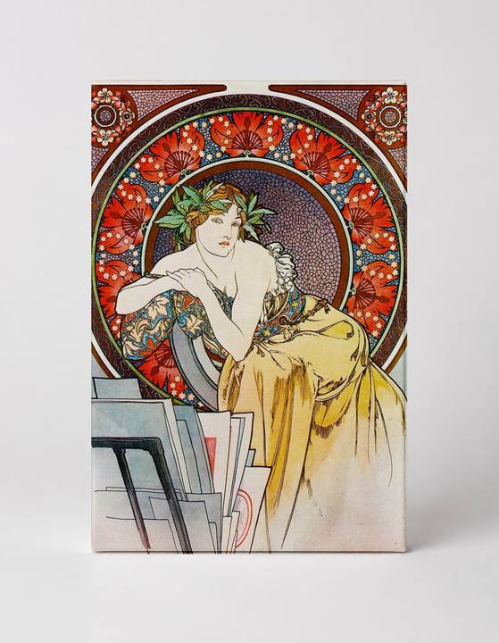 Mucha Lithograph Woman with Laurel Crown - Art Nouveau Vintage Poster Wall Art