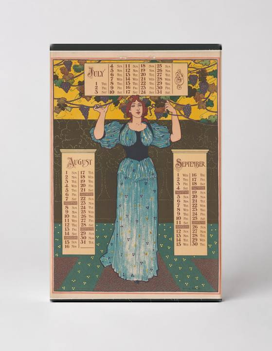 July August September 1890s Calendar - Art Nouveau Vintage Poster Wall Art