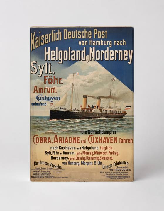 Kaiserlich Deutsche Post Helgoland Norderney 1900 - Vintage German Steamship Travel Poster Canvas Wall Art