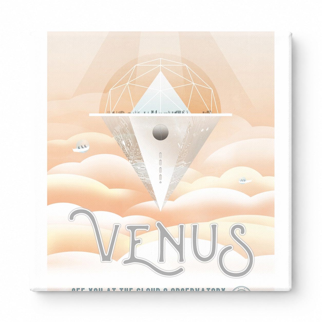 Venus Cloud 9 Observatory NASA Space Travel Vintage Poster Wall Art