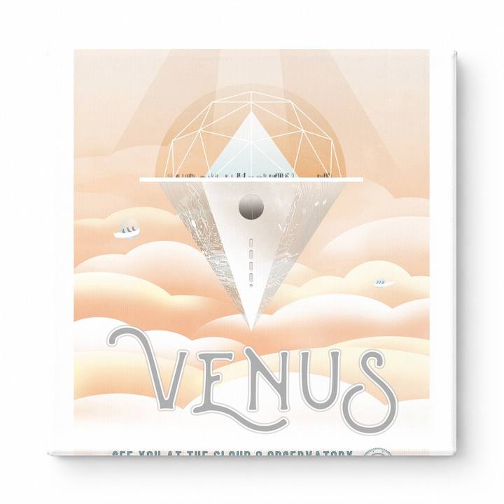 Venus Cloud 9 Observatory NASA Space Travel Vintage Poster Wall Art