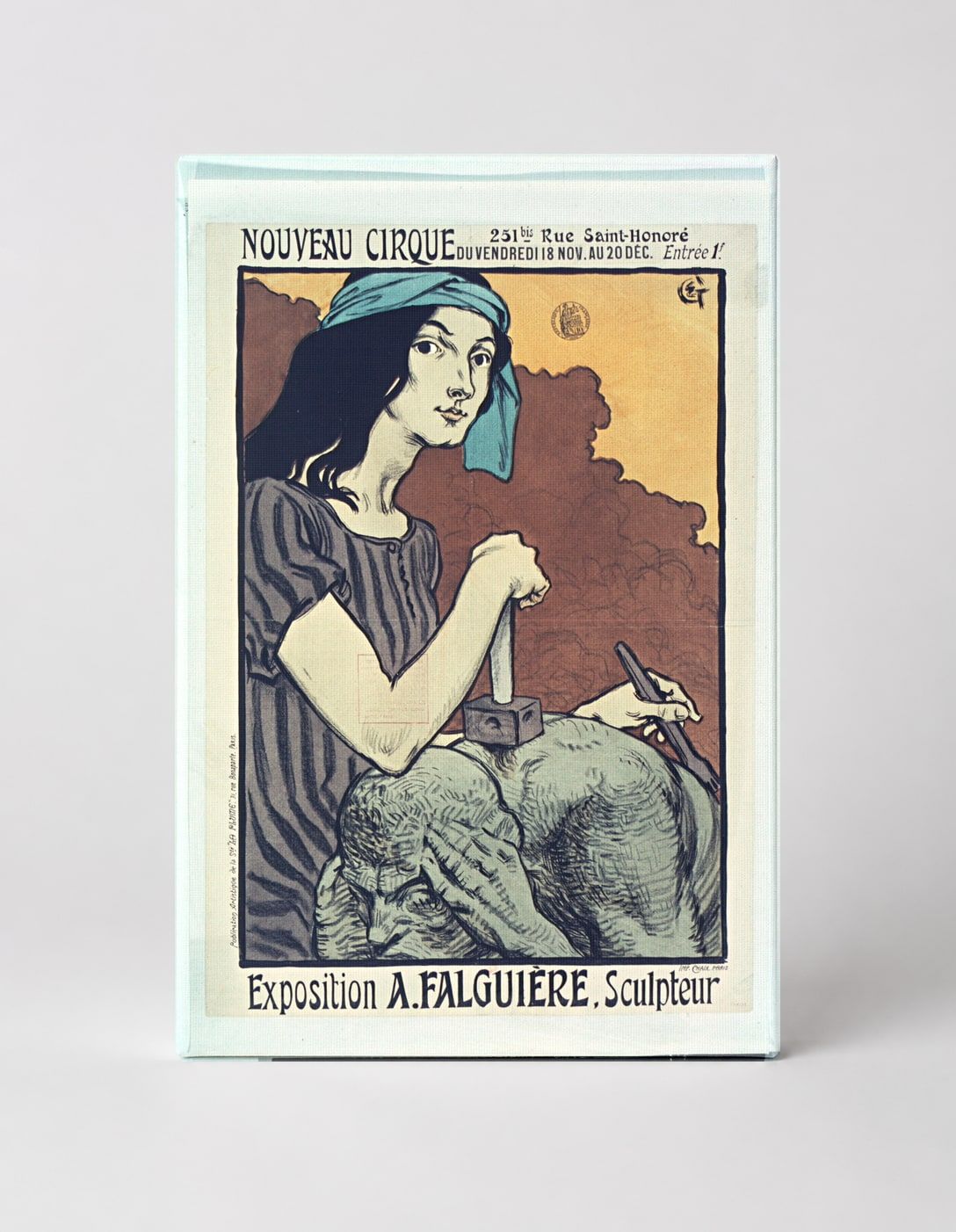 Nouveau Cirque Exposition Falguière Sculpteur 1896 - Vintage French Poster Wall Art