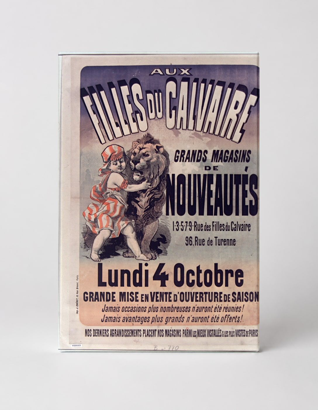 Aux Filles du Calvaire 1890s French Grand Magasin Vintage Poster Wall Art
