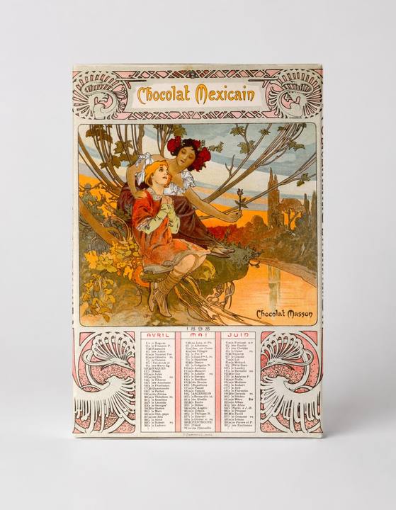 Chocolat Mexicain 1898 - Art Nouveau Vintage Poster Canvas Wall Art