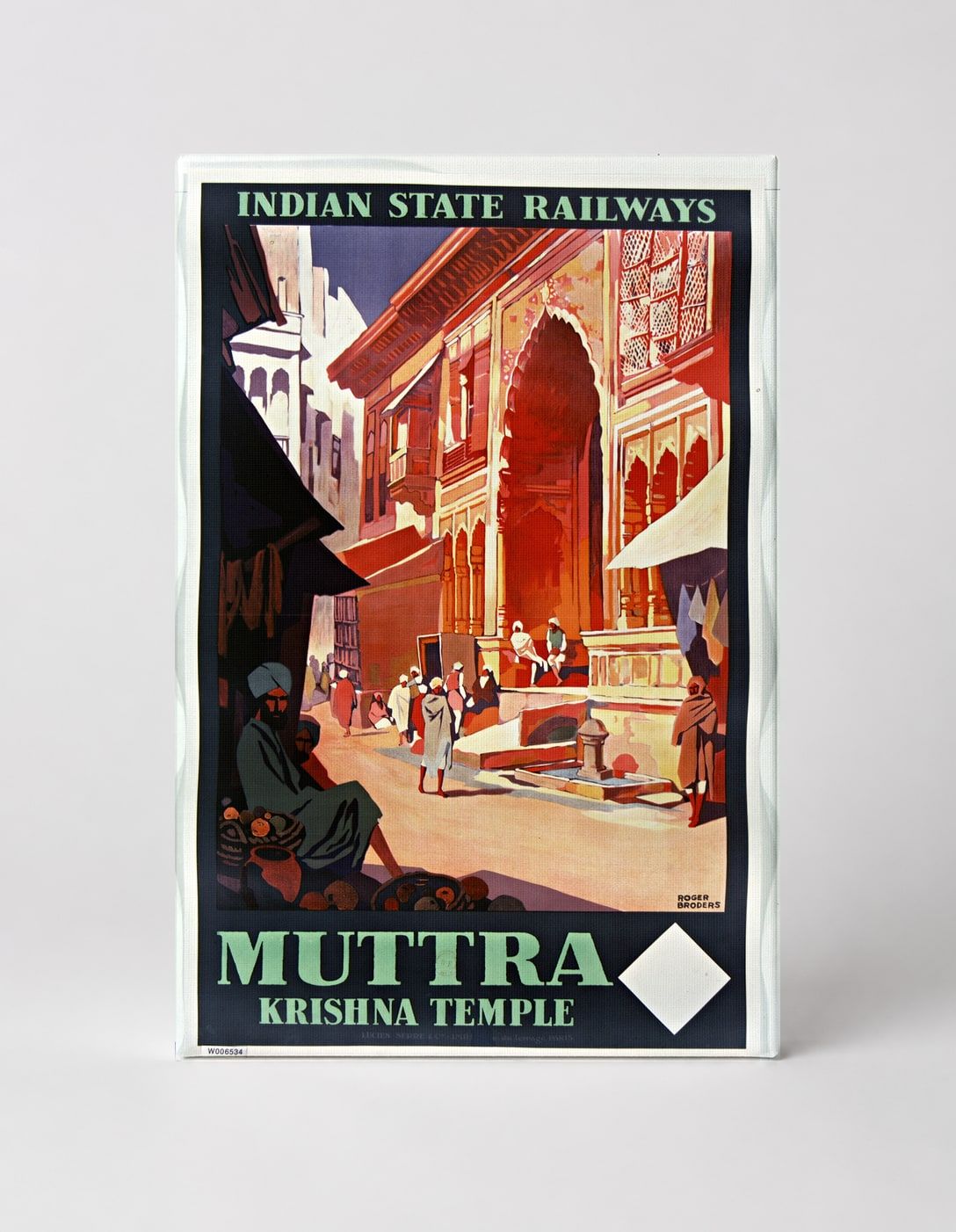 Muttra Krishna Temple Indian State Railways - Vintage Travel Poster Wall Art