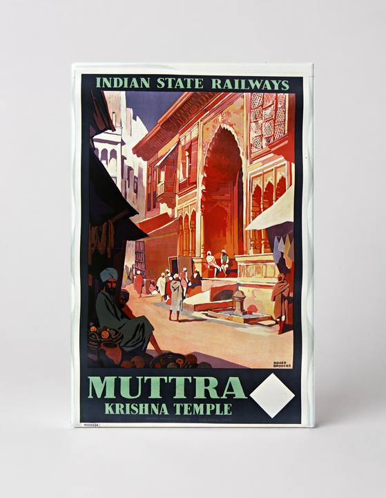Muttra Krishna Temple Indian State Railways - Vintage Travel Poster Wall Art