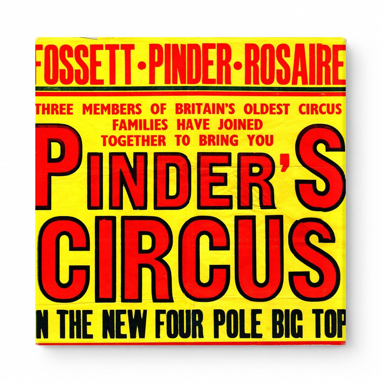 Pinder's Circus Big Top Vintage Advertising Poster Canvas Wall Art
