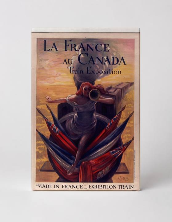 La France au Canada Train Exposition 1920s - Vintage Travel Poster Canvas Wall Art