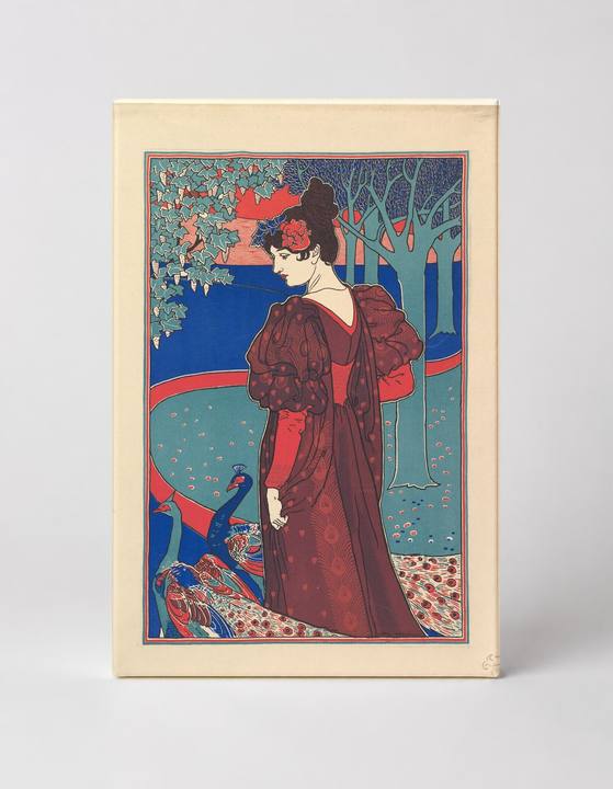 Woman with Peacocks Art Nouveau 1890s - Vintage Lithograph Poster Wall Art