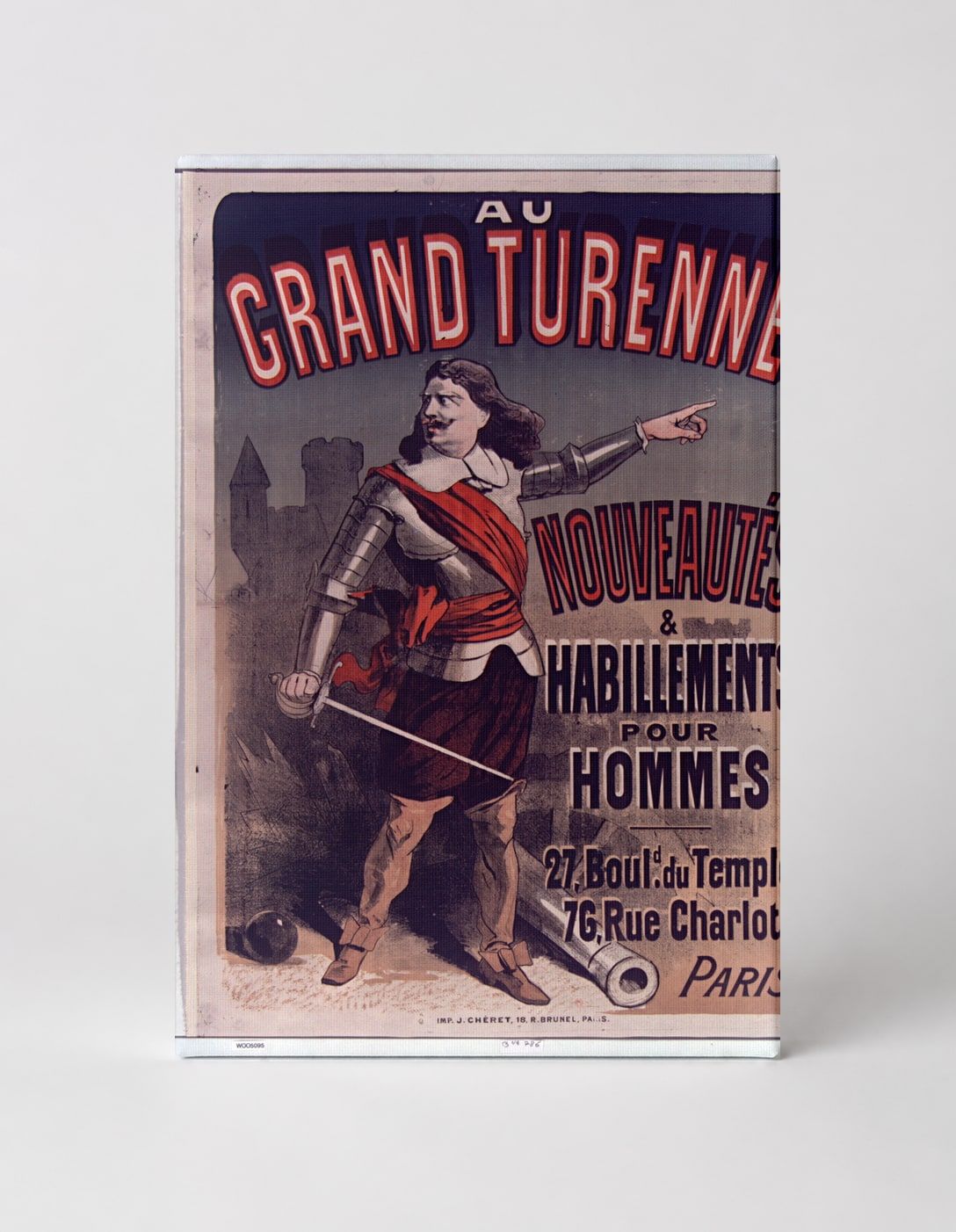 Au Grand Turenne 1890s French Menswear Vintage Poster Canvas Wall Art