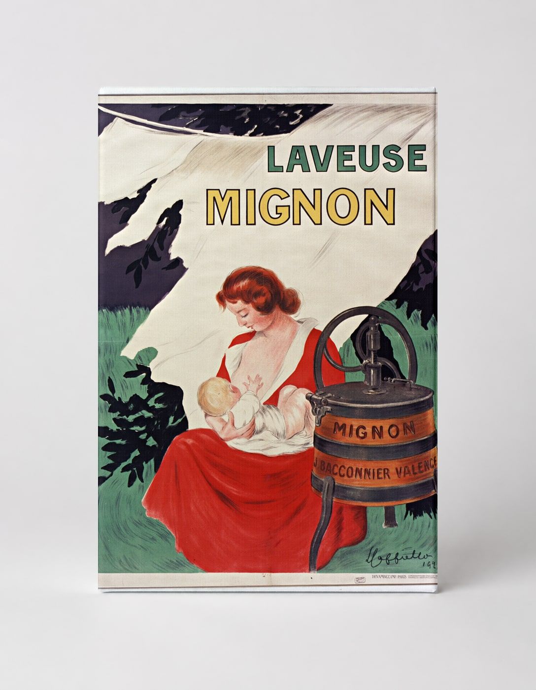 Laveuse Mignon 1900s Belle Époque Laundry Advertising Vintage Poster Wall Art
