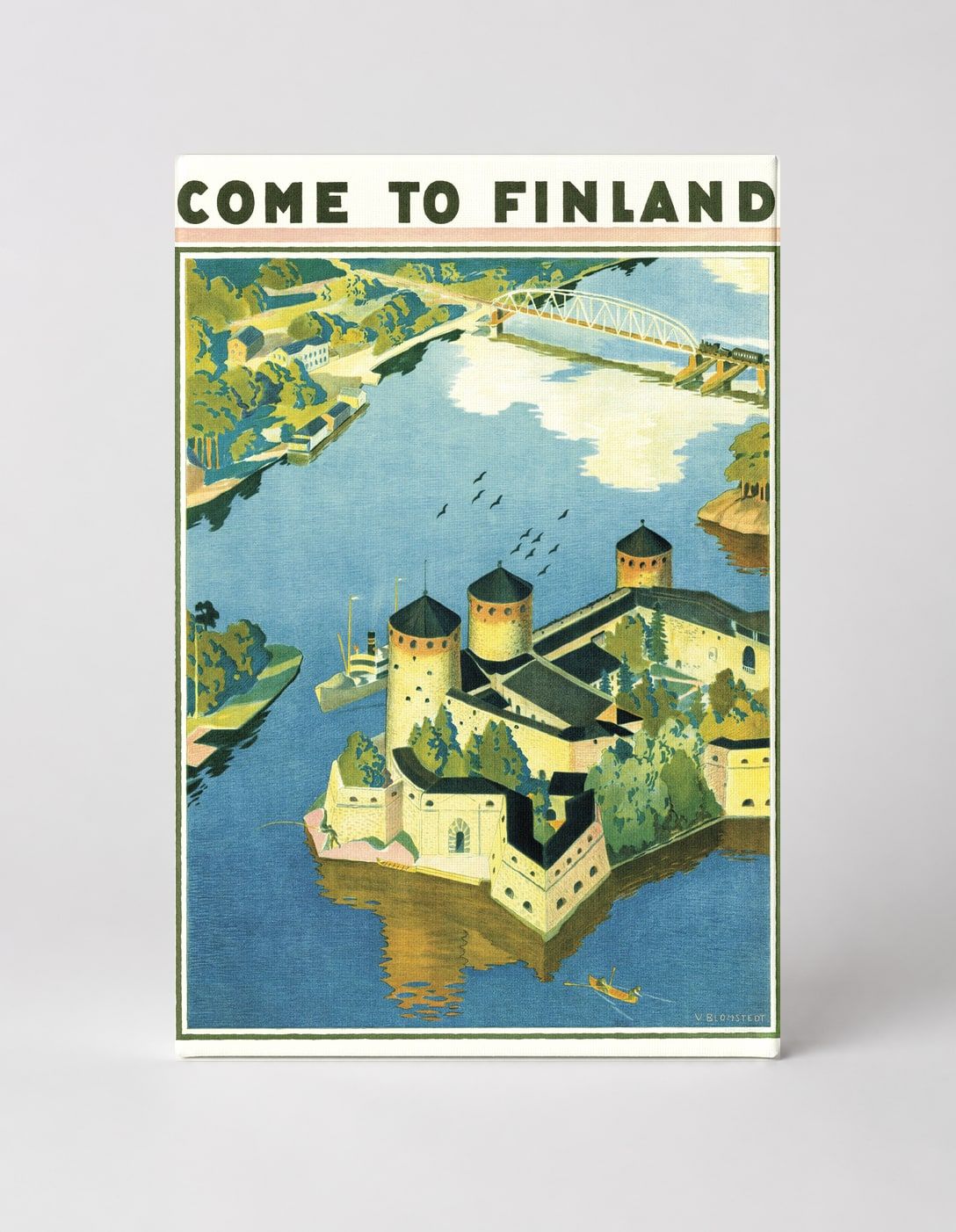 Come to Finland Vintage Travel Poster – Art Deco Canvas Wall Art