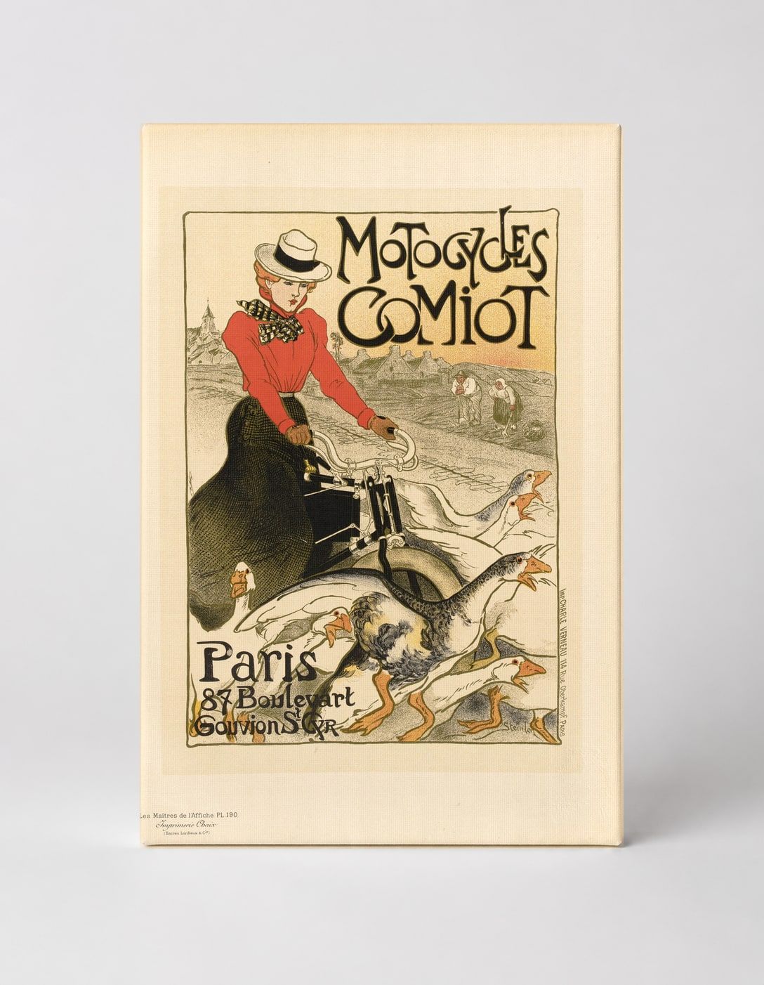 Motocycles Comiot 1899 - Art Nouveau Vintage Poster Canvas Wall Art