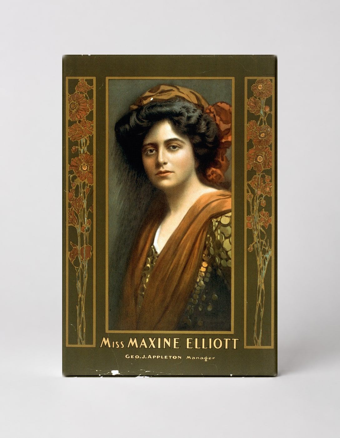 Miss Maxine Elliott 1900s Theatre Portrait – Vintage Lithograph Poster Wall Art