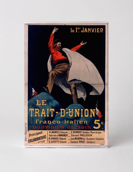 Le Trait-D'Union Franco-Italien 1900 - Belle Époque Vintage Poster Wall Art