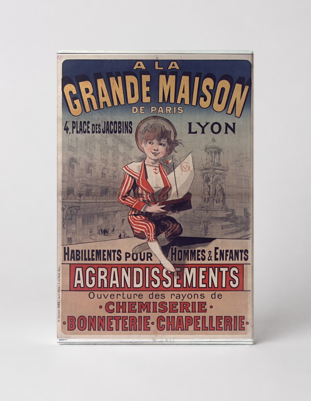 A La Grande Maison de Paris Lyon 1890s - Belle Époque Vintage Poster Wall Art