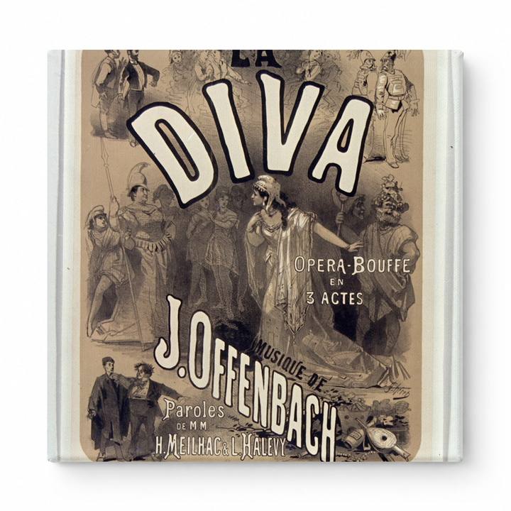 La Diva 1869 Offenbach Opera-Bouffe Bouffes Parisiens Vintage Poster Canvas Wall Art