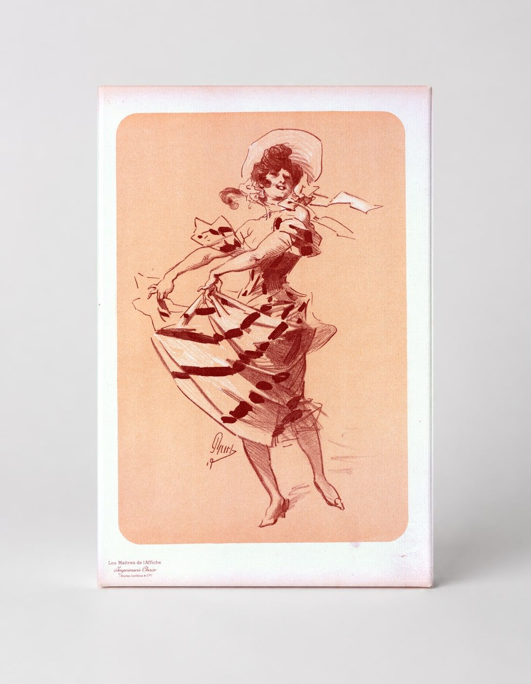 Dancing French Belle Epoque Woman 1890s Vintage Lithograph Poster Wall Art