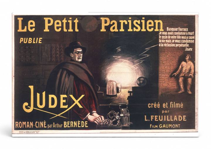 Judex Le Petit Parisien 1916 - Vintage French Cinema Poster Wall Art
